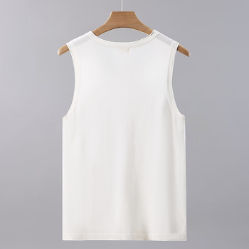 Мъжки спортен потник без ръкави – свободна кройка, модел с гладък дизайн, плат от бамбуково влакно с 76,5% вискоза, за тренировки, лято 2025