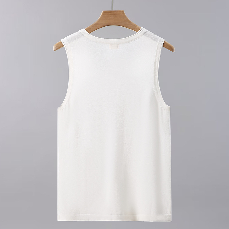 Мъжки спортен потник без ръкави – свободна кройка, модел с гладък дизайн, плат от бамбуково влакно с 76,5% вискоза, за тренировки, лято 2025