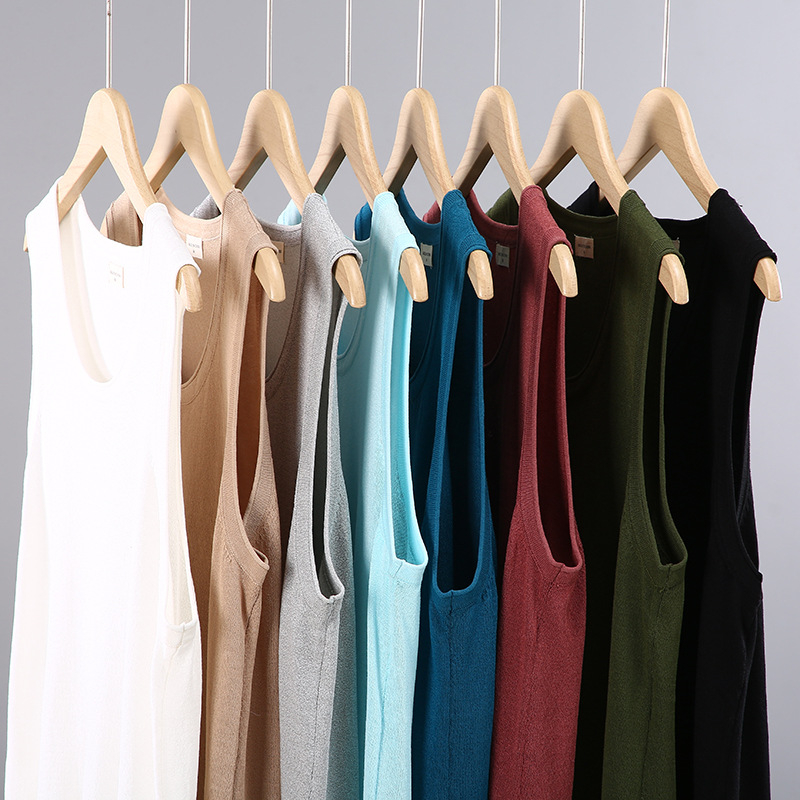 Мъжки спортен потник без ръкави – свободна кройка, модел с гладък дизайн, плат от бамбуково влакно с 76,5% вискоза, за тренировки, лято 2025