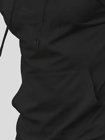 Мъжка качулкова жилетка без ръкави, свободна кройка, полиестер, вградени джобове, летен модел