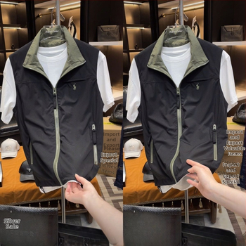 Crna vanjska vesta u stilu samuraja – visokokvalitetna, ljetna ležerna moda, zip, bočni džepovi
