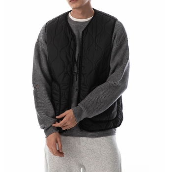 Γιλέκο από βαμβάκι με φλίς επένδυση για φθινοπωρινό-χειμερινό, ελαφριά χαλαρή γραμμή, χωρίς μανίκια, casual εξωτερικό ρούχο σε ιαπωνικό στυλ εργασίας