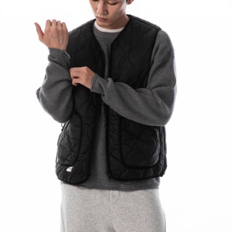 Γιλέκο από βαμβάκι με φλίς επένδυση για φθινοπωρινό-χειμερινό, ελαφριά χαλαρή γραμμή, χωρίς μανίκια, casual εξωτερικό ρούχο σε ιαπωνικό στυλ εργασίας