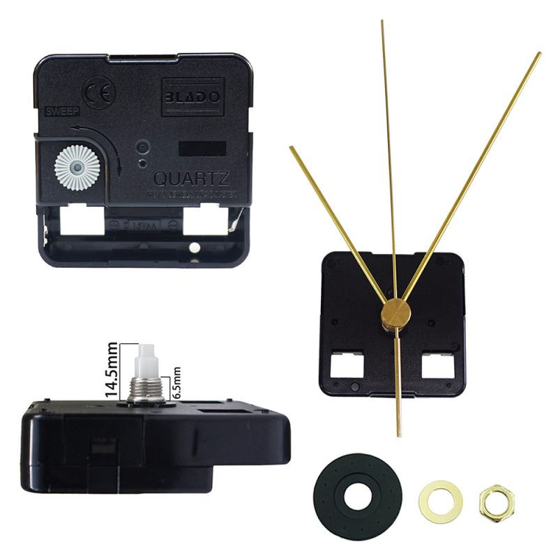 Mosazni pokazivač s tihim kvarcnim pogonom BLADO, bakreni cilindrični jezgra sata, DIY set