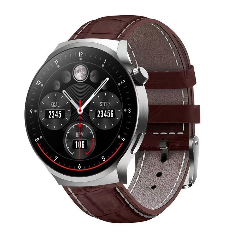 Patriot V8 smartwatch pentru bărbați – cadran rotund, apel Bluetooth, NFC, încărcare USB, rezistență la apă zilnică