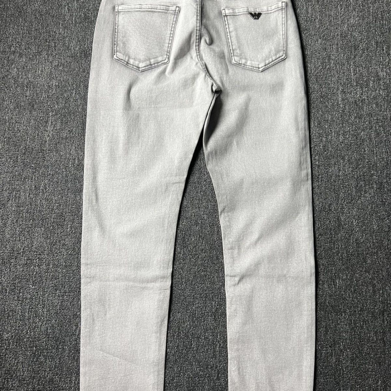 Blugi bărbați cu design triunghi, croială slim straight casual (talie dublă; fermoar cu bandă; catifea texturată; țesătură poliester; patru sezoane)