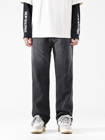 Jeanși bărbați - Micro-Flared, Gradient Washed, Straight-Leg, Zipper Fly, Five-Pocket