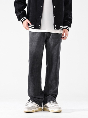 Jeanși bărbați - Micro-Flared, Gradient Washed, Straight-Leg, Zipper Fly, Five-Pocket