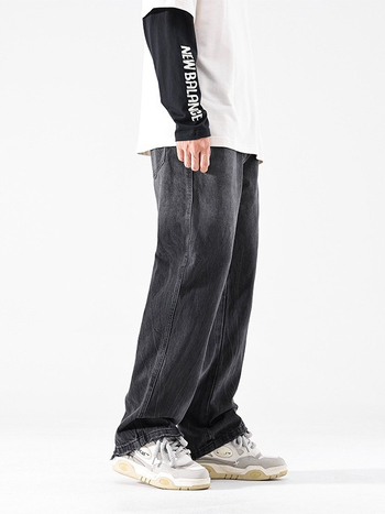 Jeanși bărbați - Micro-Flared, Gradient Washed, Straight-Leg, Zipper Fly, Five-Pocket