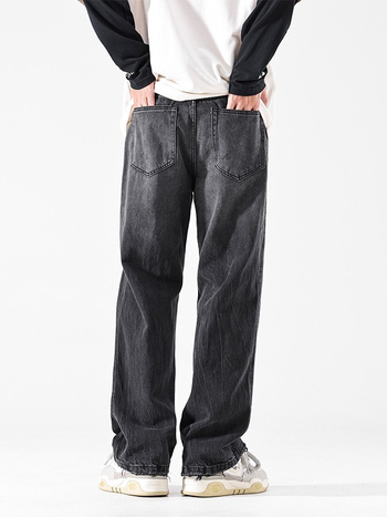 Jeanși bărbați - Micro-Flared, Gradient Washed, Straight-Leg, Zipper Fly, Five-Pocket