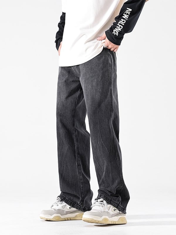 Jeanși bărbați - Micro-Flared, Gradient Washed, Straight-Leg, Zipper Fly, Five-Pocket