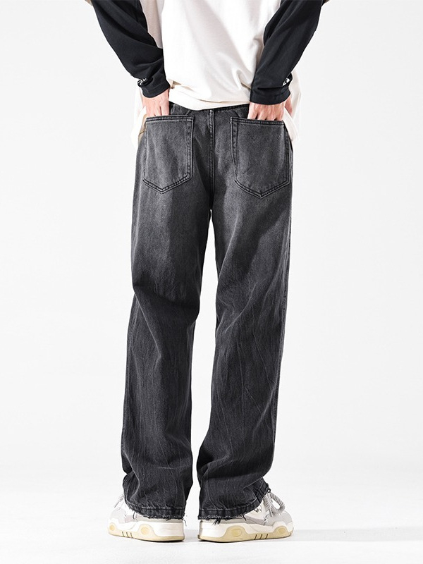 Jeanși bărbați - Micro-Flared, Gradient Washed, Straight-Leg, Zipper Fly, Five-Pocket