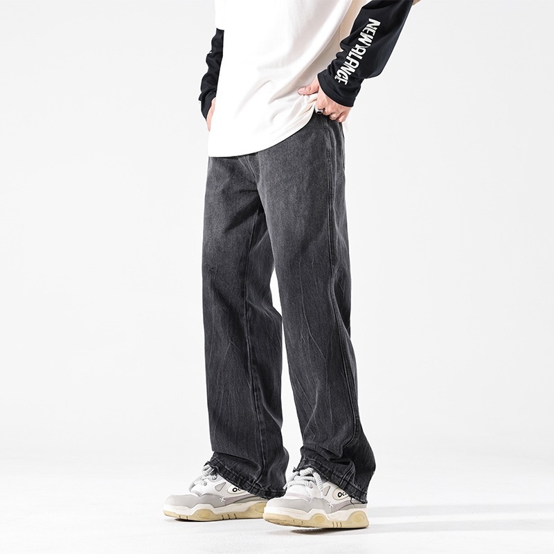 Jeanși bărbați - Micro-Flared, Gradient Washed, Straight-Leg, Zipper Fly, Five-Pocket