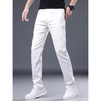 Jeans croială dreaptă, denim din bumbac, talie medie, închidere cu fermoar