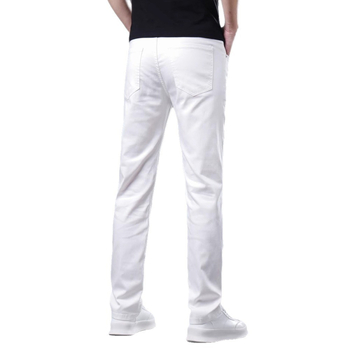 Jeans croială dreaptă, denim din bumbac, talie medie, închidere cu fermoar