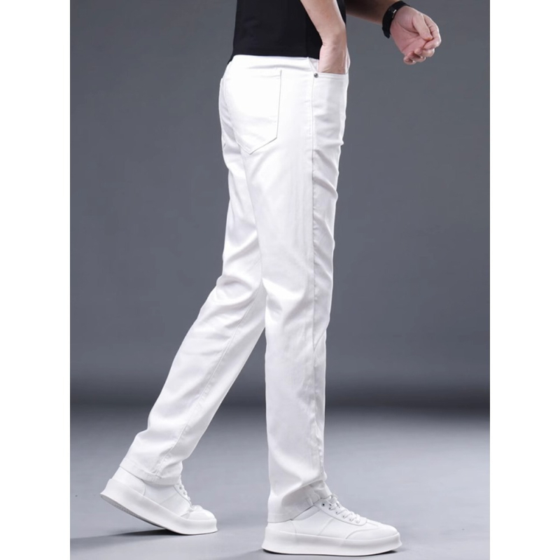 Jeans croială dreaptă, denim din bumbac, talie medie, închidere cu fermoar