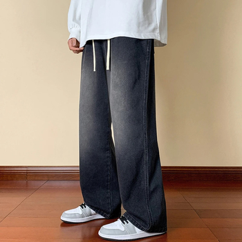 Jeans - retro croială dreptunghiulară, croială lejeră, fermoar, talie medie, pantaloni lungi (material Chenille cu păr de iepure)