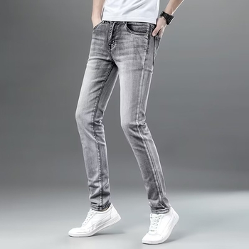 Jeansi pentru bărbați Slim-Fit, croială dreaptă, detaliu jacquard, căptușeală fleece, talie dublă