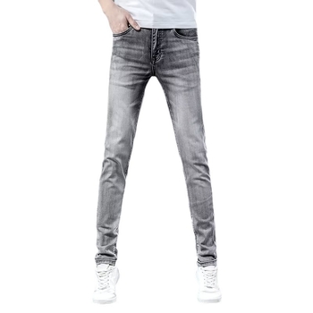 Jeansi pentru bărbați Slim-Fit, croială dreaptă, detaliu jacquard, căptușeală fleece, talie dublă
