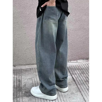 Blugi chenille cu fleece, croială dreaptă, material acrilic, iarnă