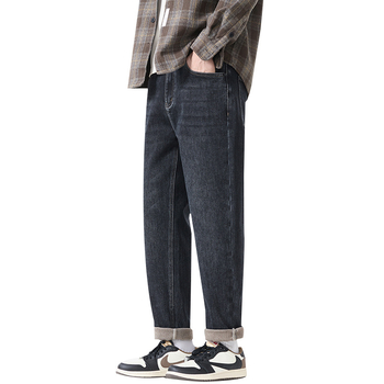 Blugi bărbați lejeri - stil vintage, talie medie, fermoar, micro-elastic, lungime integrală, denim cu 59.9% bumbac / 38.3% poliester / 1.8% spandex