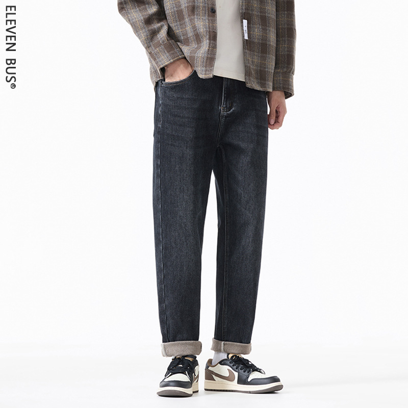 Blugi bărbați lejeri - stil vintage, talie medie, fermoar, micro-elastic, lungime integrală, denim cu 59.9% bumbac / 38.3% poliester / 1.8% spandex