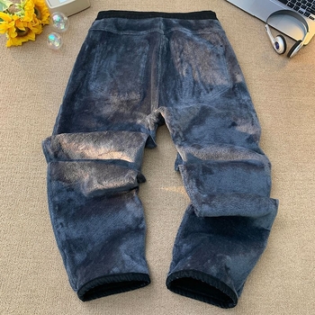 Vyriniai džinsai laisvo kirpimo, vidutinė talija, fleece pamušalas, Amerikos retro stilius, kasdieniam nešiojimui