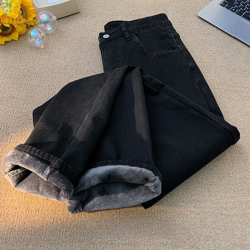 Vyriniai džinsai laisvo kirpimo, vidutinė talija, fleece pamušalas, Amerikos retro stilius, kasdieniam nešiojimui