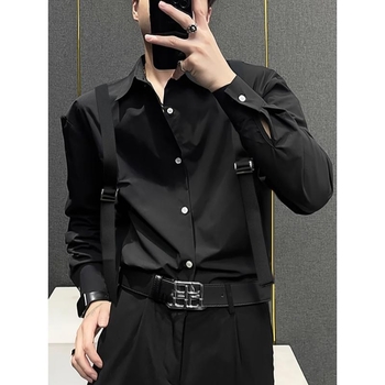 Cămașă bărbați, stil japonez retro, gulă cu stand, mâneci scurte, culoare solidă, 96% din in, croială lejeră