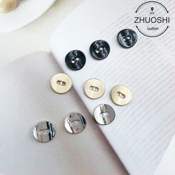 Метални копчета за риза, ръчно пришити, кръгли, с две дупки, унисекс