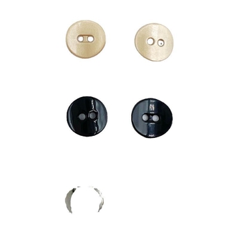Метални копчета за риза, ръчно пришити, кръгли, с две дупки, унисекс