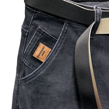 Jean bărbătești denim drept, talie medie, micro-elastic, fermoar (denim din bumbac, talie medie, croială dreaptă, micro-elasticitate, fermoar)