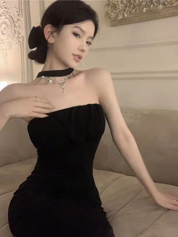 Haljina od poliestera s mašnicom, A-linija, srednja duljina, visok struk, bez rukava