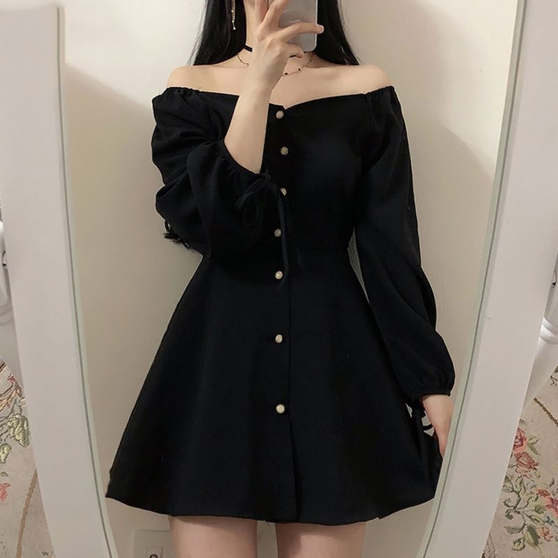 Haljina, Hepburn stil inspiriran, ulična moda, konopno platno (95%+), duga haljina, visok ovratnik, dugi rukavi