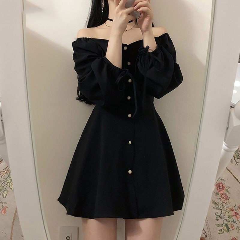 Haljina, Hepburn stil inspiriran, ulična moda, konopno platno (95%+), duga haljina, visok ovratnik, dugi rukavi