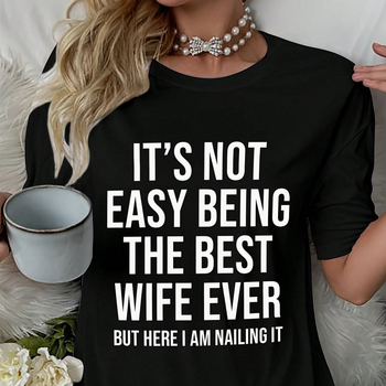 Rochie casuală de zi pentru femei cu imprimeu slogan; poliester; imprimeu cu litere/text; lungime medie; croială A-line; guler rotund