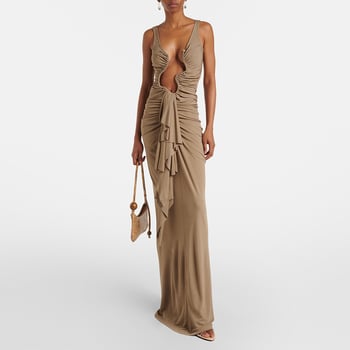 Lianyi odjeća Bez rukava duga haljina-slip visokog struka elastični poliester sa zatvaračem