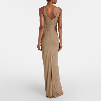 Lianyi odjeća Bez rukava duga haljina-slip visokog struka elastični poliester sa zatvaračem