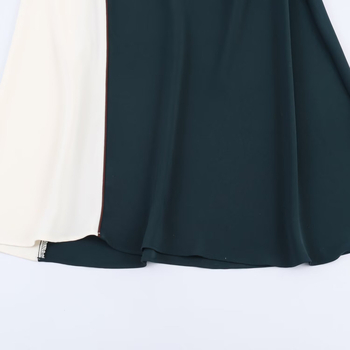 rochie midi patchwork cu guler rotund, mâneci scurte, talie înaltă, glugă, 95% poliester