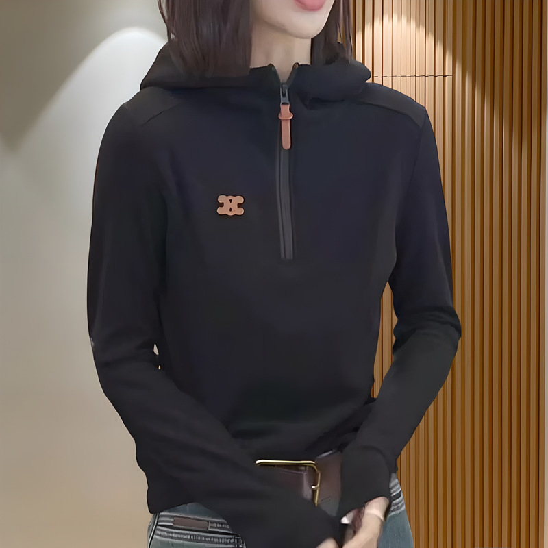 Ženski hoodie s kapuljom, dugi rukavi, slobodan kroj, 95% poliester i 5% spandex, jednobojna, svakodnevni stil