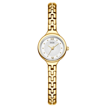 Gödel ceas de damă cu cuarț, model 14041, diametrul cadranului 22,6 mm, rezistență la apă 30 m, carcasă și curea din aliaj de zinc