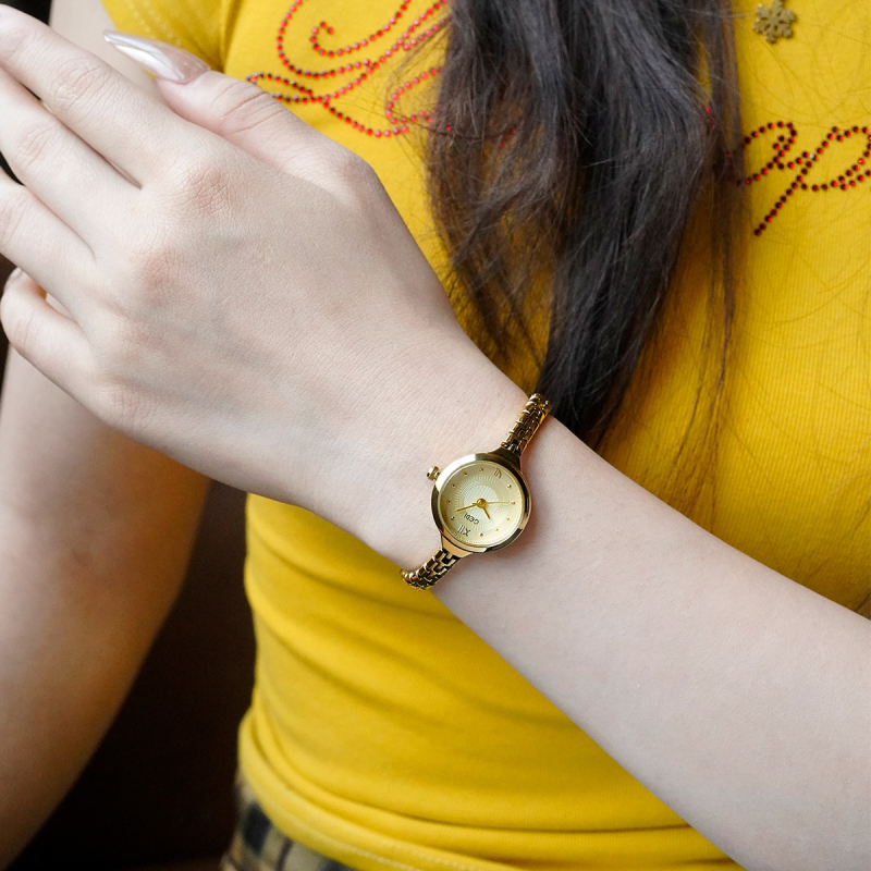 Gödel ceas de damă cu cuarț, model 14041, diametrul cadranului 22,6 mm, rezistență la apă 30 m, carcasă și curea din aliaj de zinc