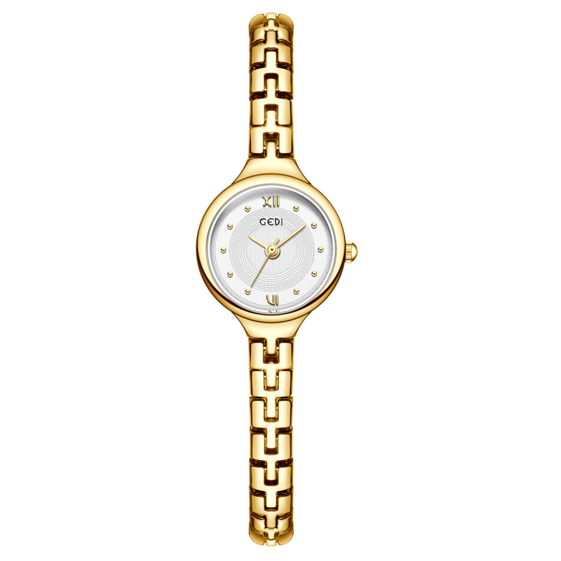 Gödel ceas de damă cu cuarț, model 14041, diametrul cadranului 22,6 mm, rezistență la apă 30 m, carcasă și curea din aliaj de zinc