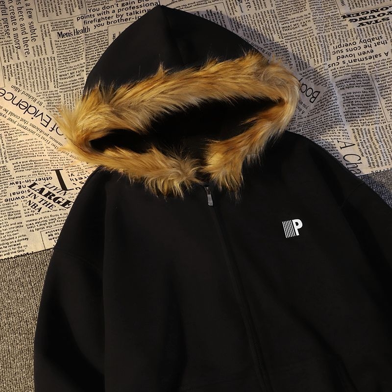 Ženski kardigan s kapuljačom i zatvaračem, širok kroj, polo ovratnik, spandex materijal, duljina 50–65 cm
