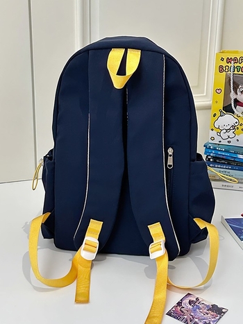 Dicarlo унисекс раница за училище от найлон, принт с букви, съвместима с 14-инчов лаптоп, водоустойчива, извити презрамки