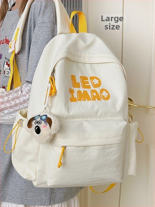 Dicarlo унисекс раница за училище от найлон, принт с букви, съвместима с 14-инчов лаптоп, водоустойчива, извити презрамки