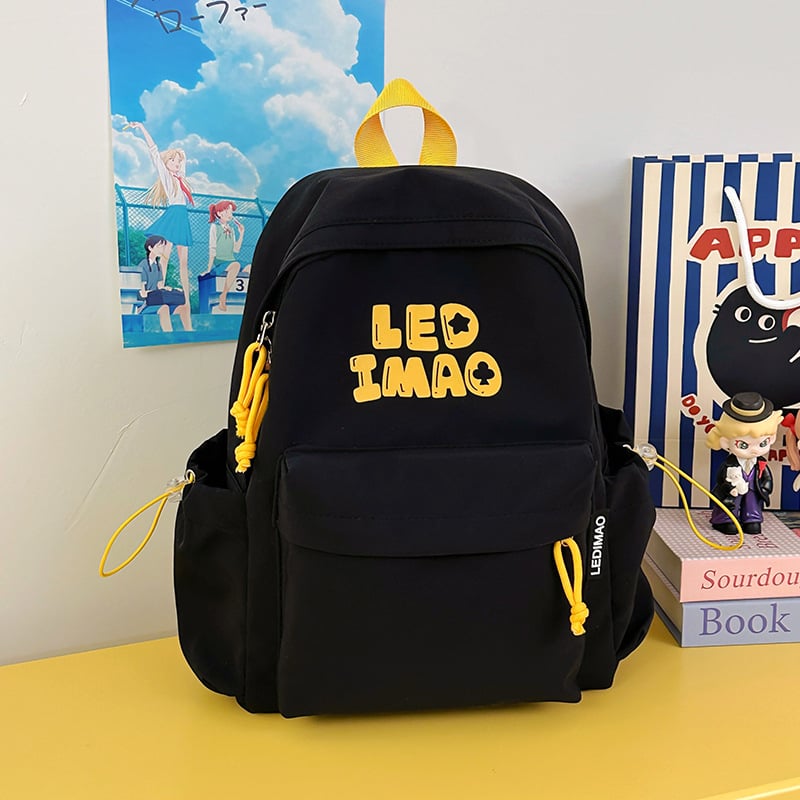 Dicarlo унисекс раница за училище от найлон, принт с букви, съвместима с 14-инчов лаптоп, водоустойчива, извити презрамки