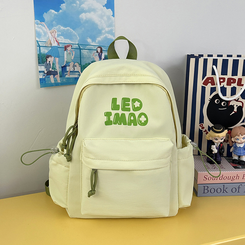 Dicarlo унисекс раница за училище от найлон, принт с букви, съвместима с 14-инчов лаптоп, водоустойчива, извити презрамки