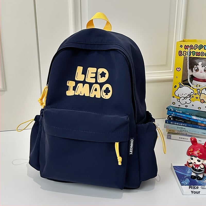 Dicarlo унисекс раница за училище от найлон, принт с букви, съвместима с 14-инчов лаптоп, водоустойчива, извити презрамки