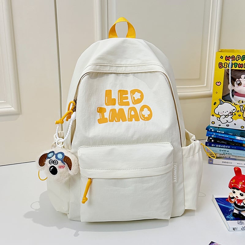 Dicarlo унисекс раница за училище от найлон, принт с букви, съвместима с 14-инчов лаптоп, водоустойчива, извити презрамки